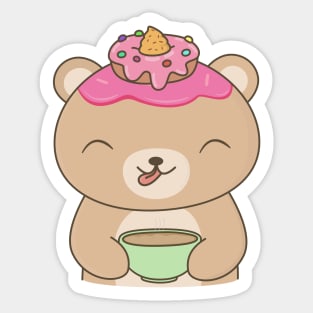 Kawaii Ice Cream Bear T-Shirt Sticker